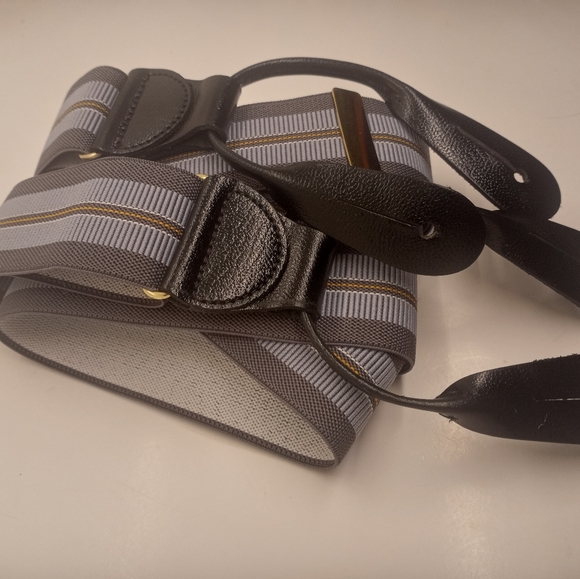 Vintage CAS Germany Grey and Blue Suspenders - Picture 9 of 14